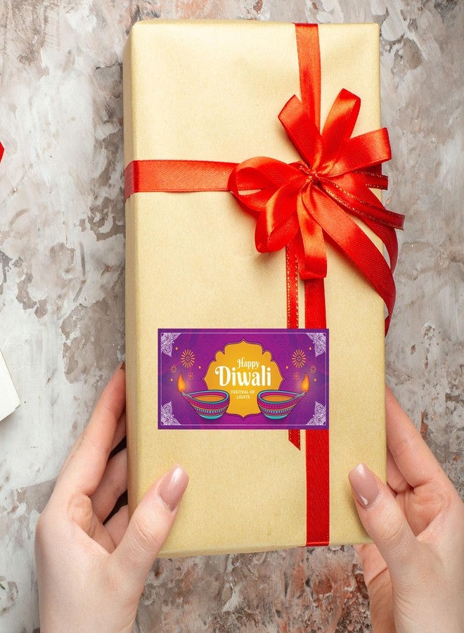 D2C Happy Diwali Stickers - Festival of Lights Decorative Labels | 4.3x1.8 Inch Gift Wrap Stickers | Deepavali Diya Design for Indian Festival Celebration | Pack of 72 Self Adhesive Stickers - Image 3